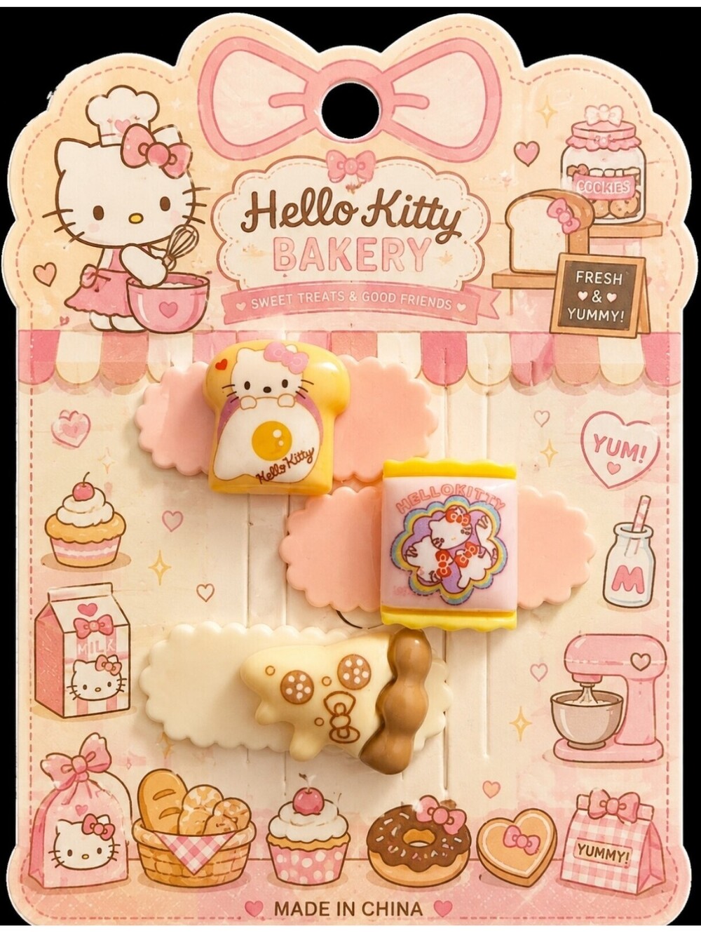 Sanrio Hello Kitty Sweet Shoppe Bakery Hair Clips Barrettes Handmade New